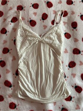 white lace cami tank top